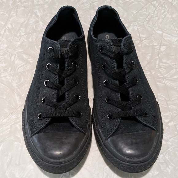 Converse Other - Converse Chuck Taylor All Star Low Top Triple Black Youth Shoes Size 2.5Y
